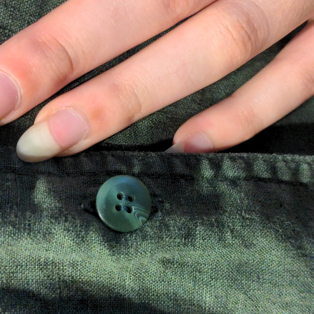 EUC! Apostrophe Green Button Down 100% Linen Midi Collared Shirt Dress - Picture 6 of 8